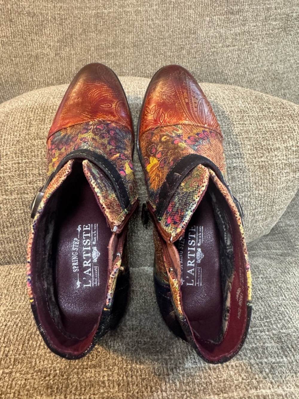 L'Artiste by Spring Step Georgiana-Scope Bootie Hand Painted Boot Size 7 NWOT - Picture 5 of 14
